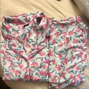 Floral Pajama Set with Pink Accents